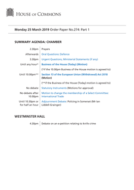 Amendments Selected by the Speaker Which May Then Be Moved; the Questions May Be Put After the Moment of Interruption; and Standing Order No