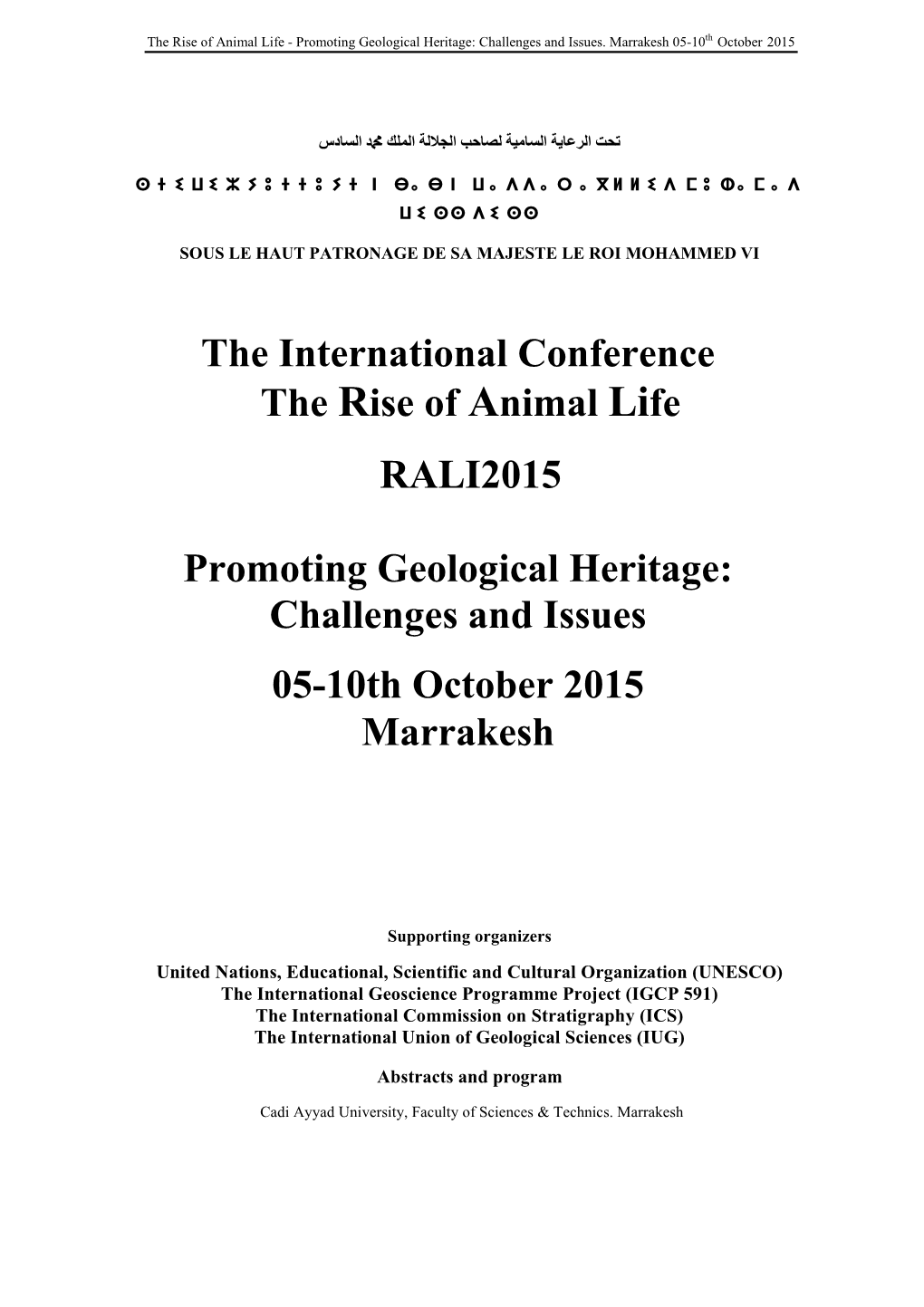 Abstracts Book RALI2015