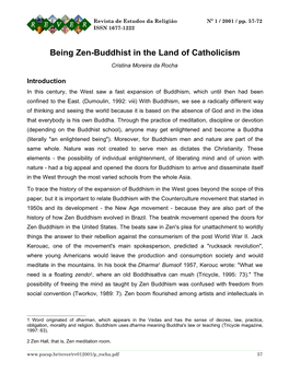 Being Zen-Buddhist in the Land of Catholicism Cristina Moreira Da Rocha