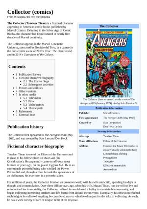 Collector (Comics) from Wikipedia, the Free Encyclopedia
