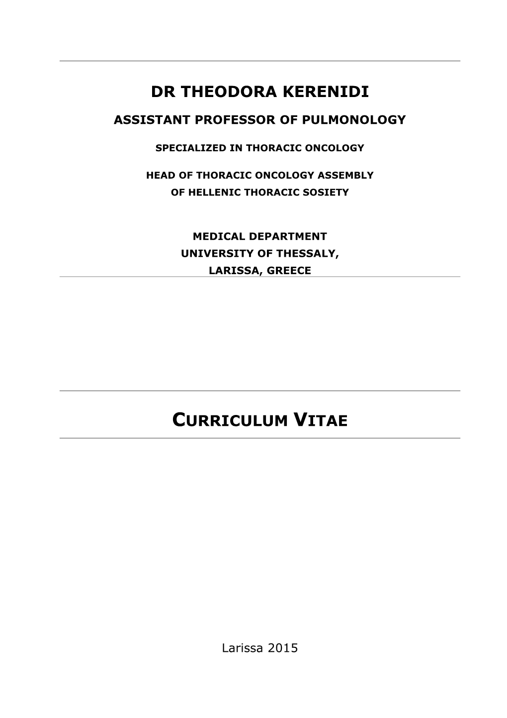 Curriculum Vitae