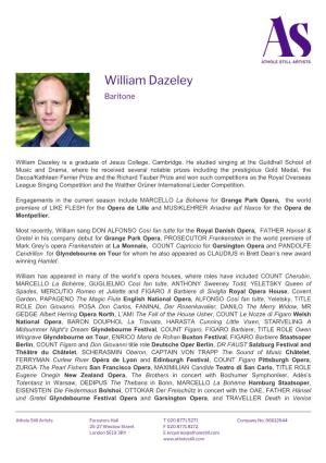 William Dazeley Baritone