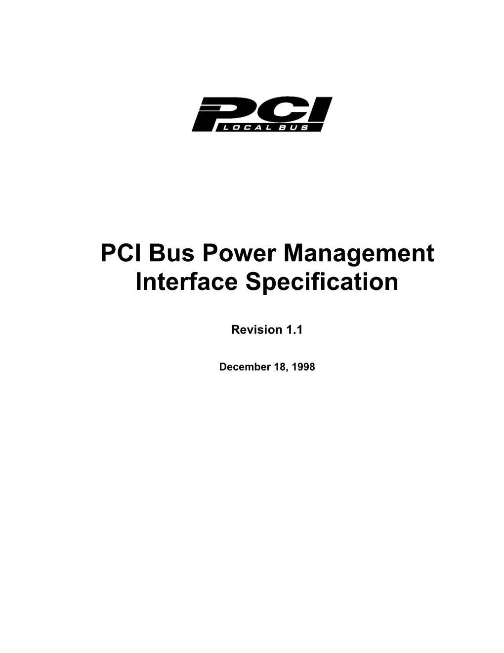 PCI Bus Power Management Interface Specification