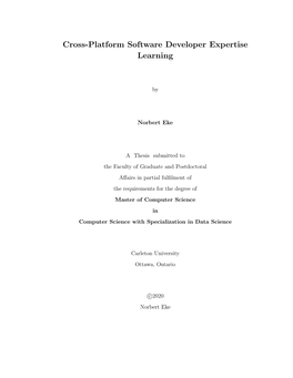 Cross-Platform Software Developer Expertise Learning