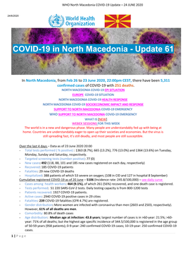 COVID-19 in North Macedonia - Update 61