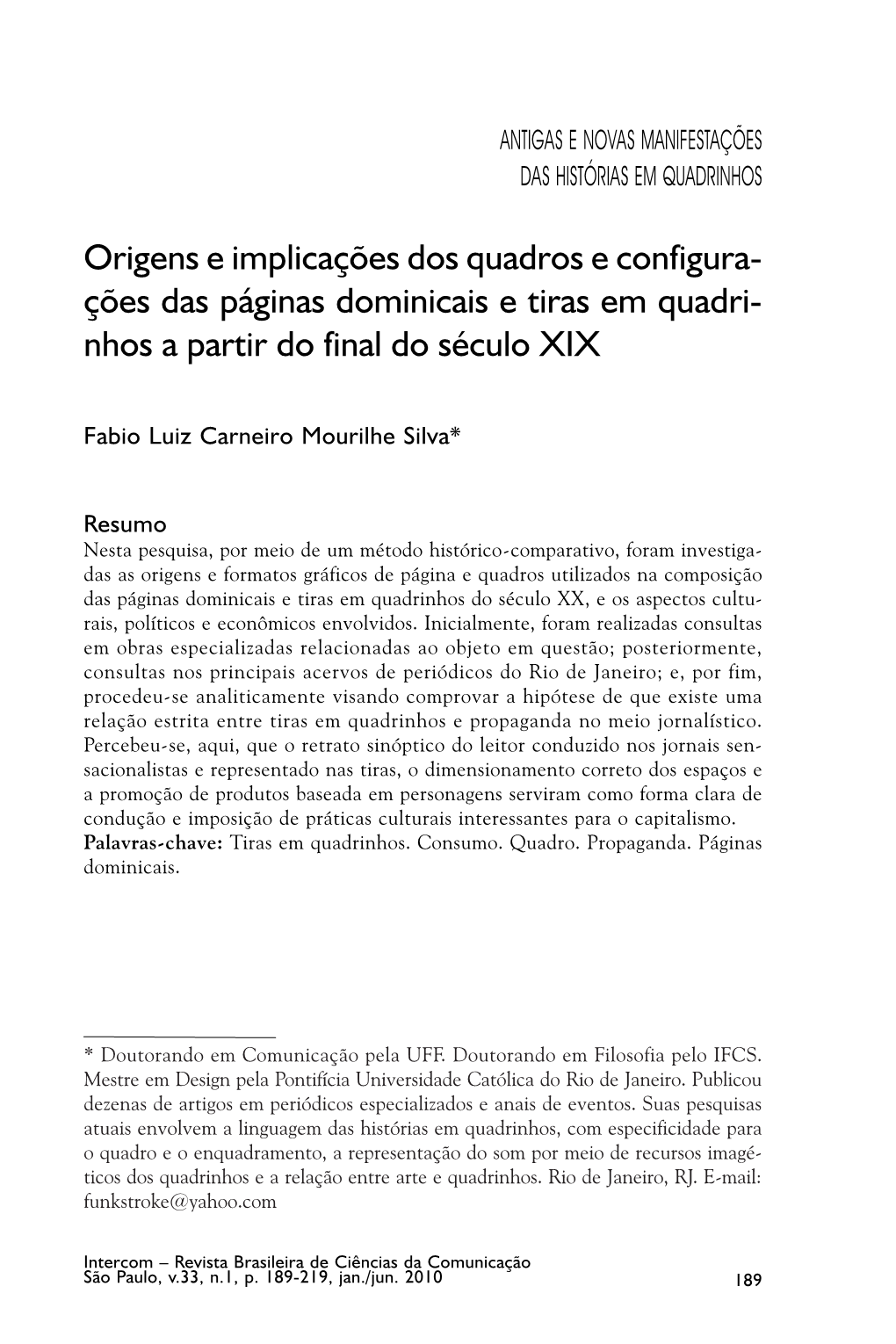 Ções Das Páginas Dominicais E Tiras Em Quadri­ Nhos a Partir Do Final Do Século XIX