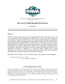 The Case of Valldal Branded Strawberries