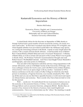 Keukentafel Economics and the History of British Imperialism