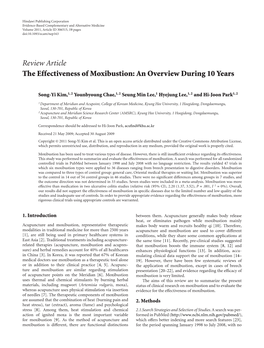 The Effectiveness of Moxibustion: an Overview During 10 Years