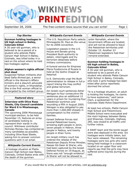 September 28, 2006 the Free-Content News Source That You Can Write! Page 1