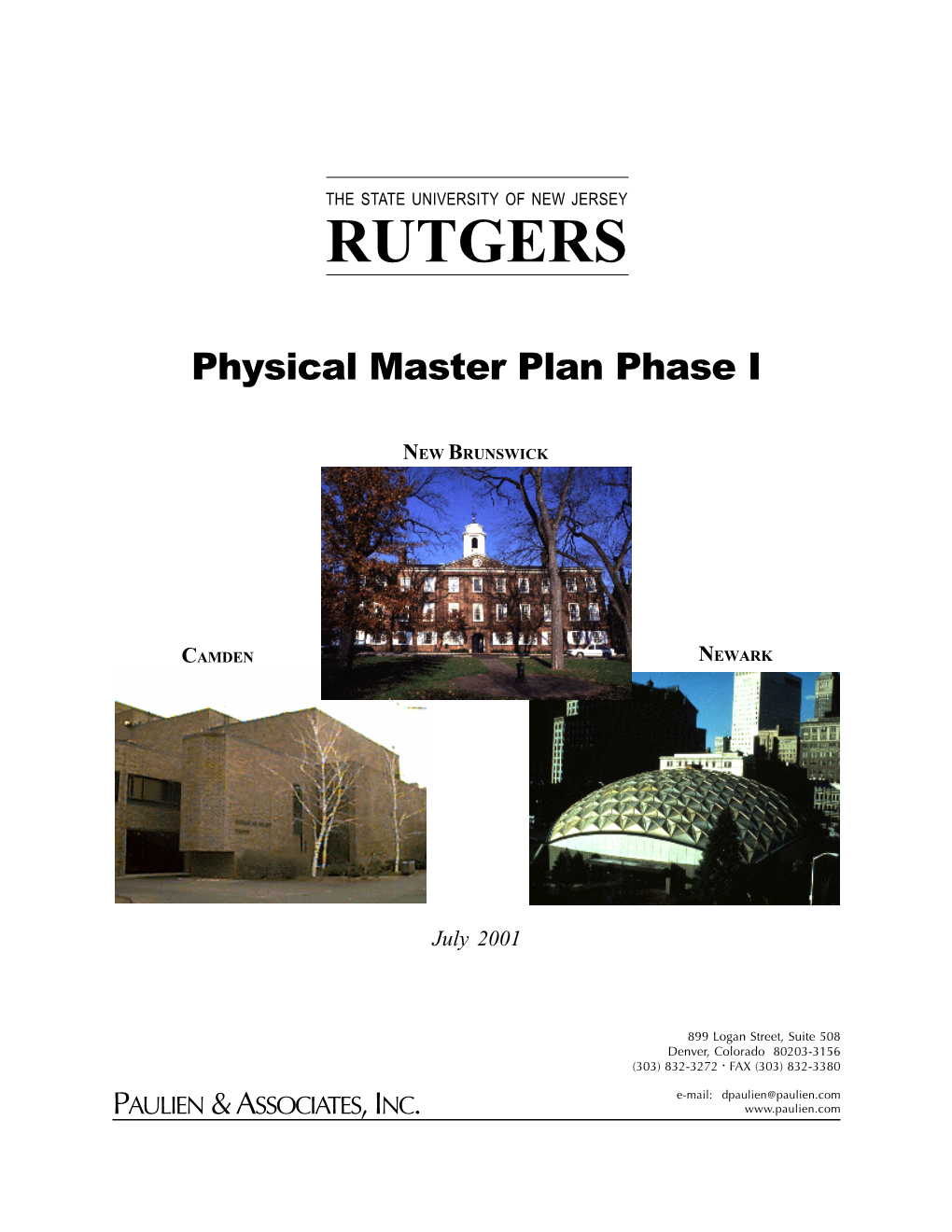 Physical Master Plan Phase I