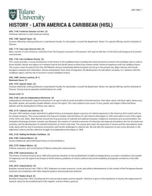 History - Latin America & Caribbean (Hisl)