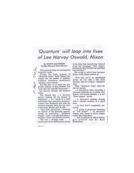 'Quantum' Will Leap Into Lives of Lee Harvey Oswald, Nixon S