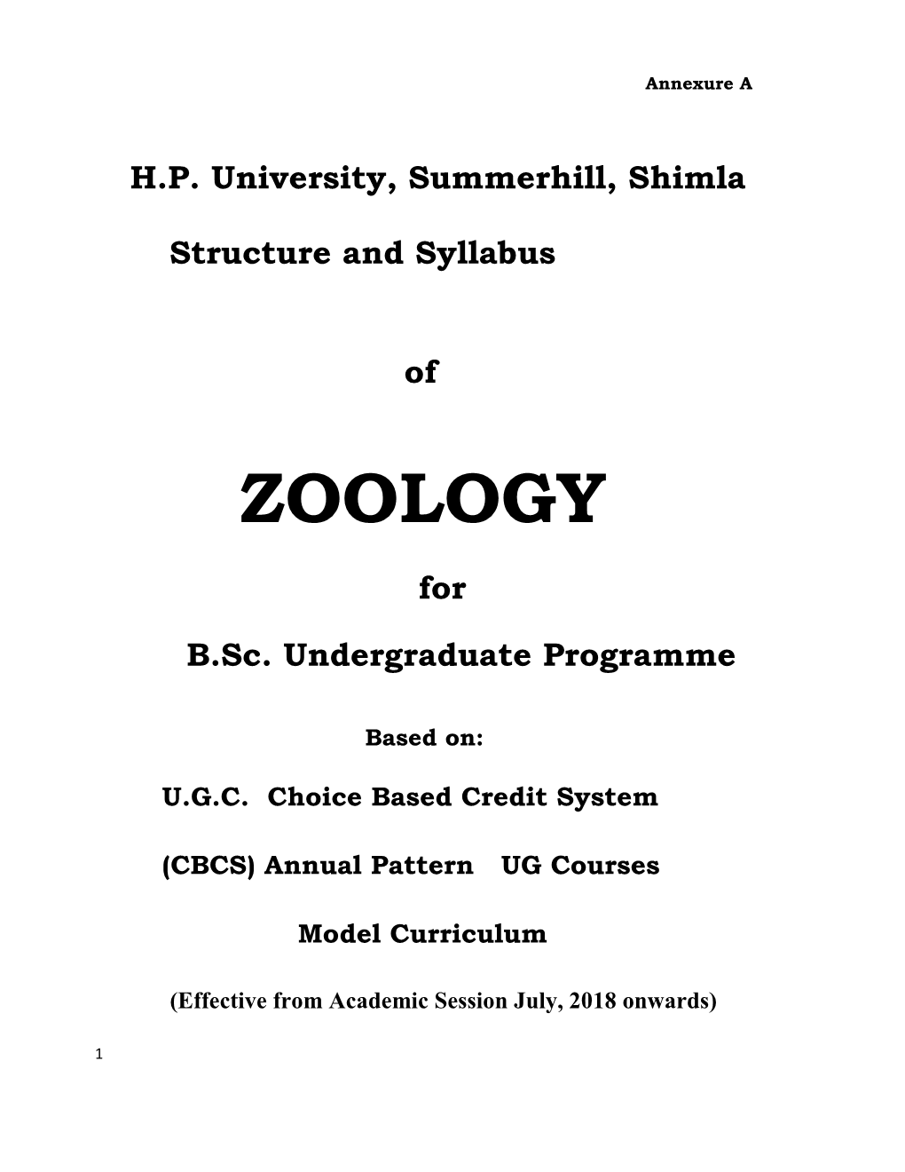 B.Sc. Zoology