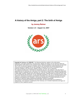 A History of the Amiga, Part 2: the Birth of Amiga