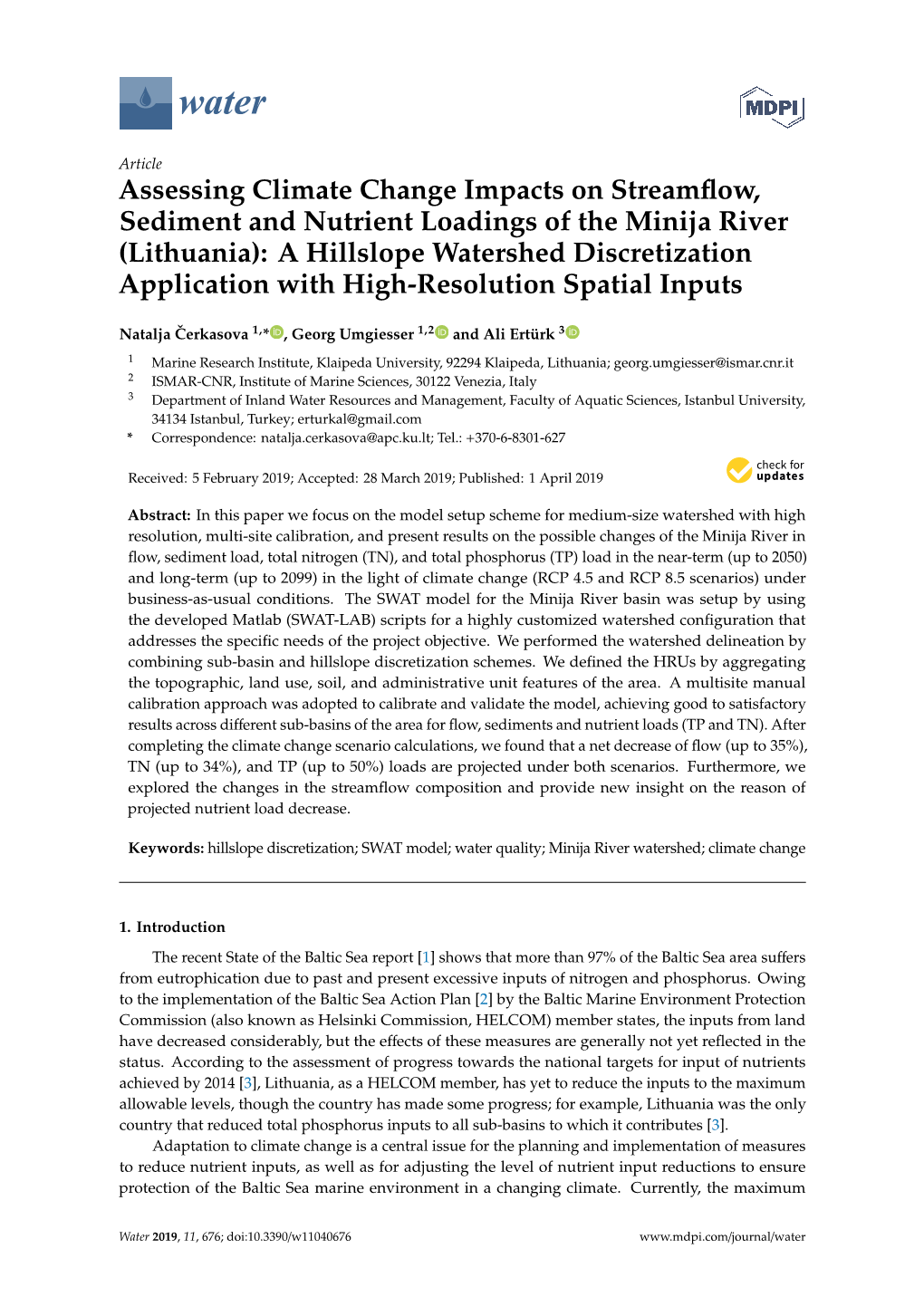 Assessing Climate Change Impacts on Streamflow, Sediment