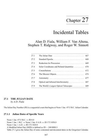 Incidental Tables
