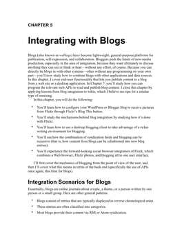 Integrating with Blogs