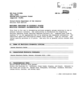 Lfu APR 031990' NATIONAL NFS Form 10-900B OMB No