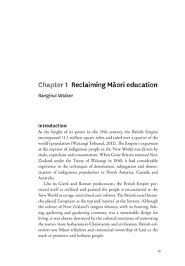Chapter 1 Reclaiming Māori Education Ranginui Walker