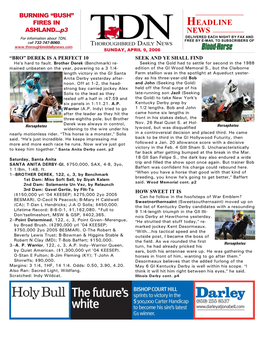 HEADLINE ASHLAND...P3 NEWS for Information About TDN, DELIVERED EACH NIGHT by FAX and FREE by E-MAIL to SUBSCRIBERS of Call 732-747-8060