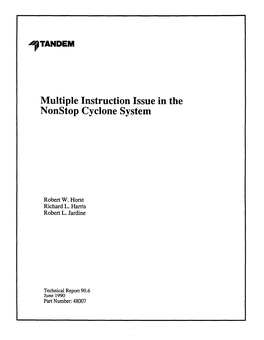 Multiple Instruction Issue in the Nonstop Cyclone System