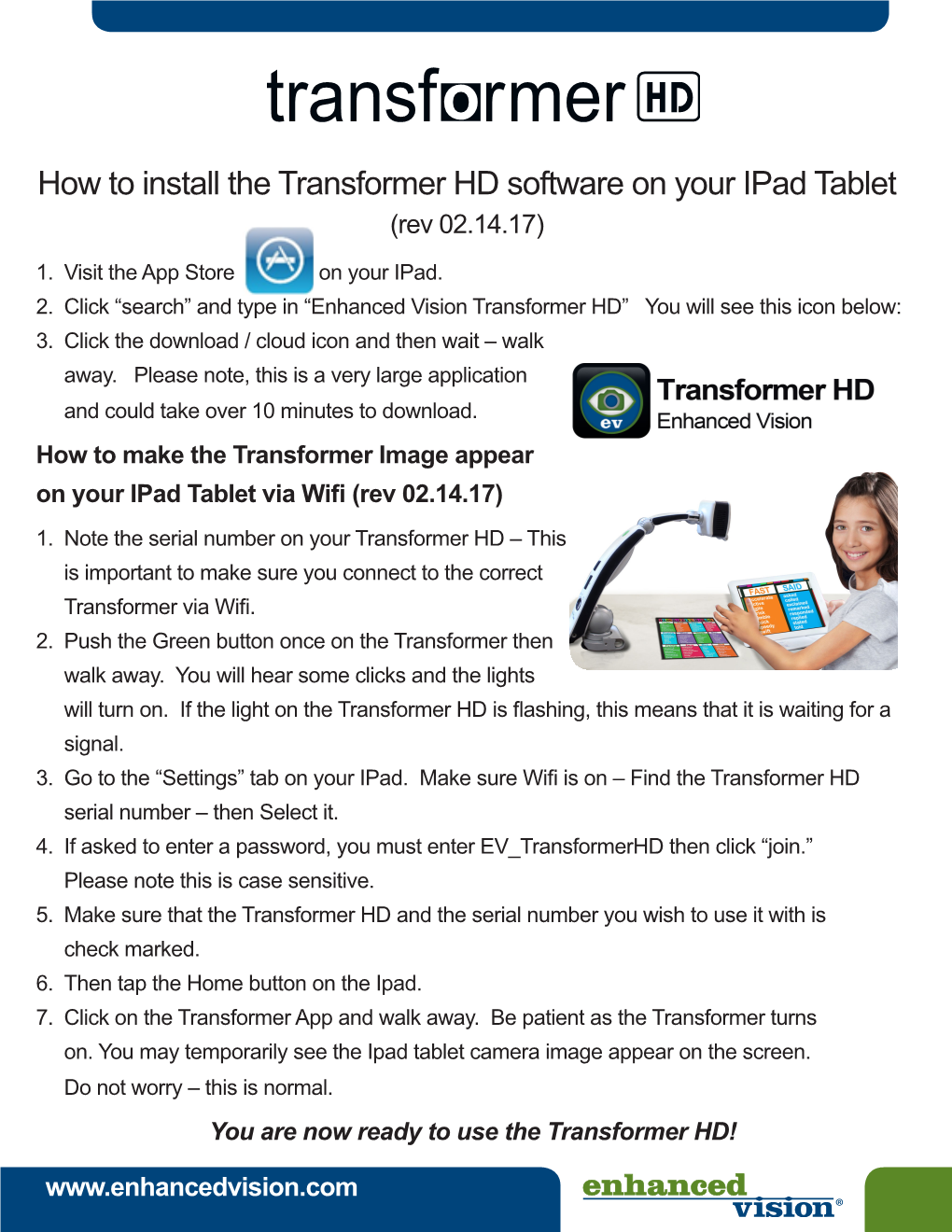 How to Install the Transformer HD Software on Your Ipad Tablet (Rev 02.14.17)