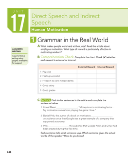 Direct Speech and Indirect Speech Grammar in the Real World
