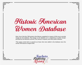 Histo Ic American Women Database