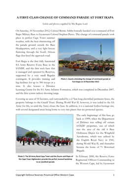A First-Class Change of Command Parade at Fort Ikapa