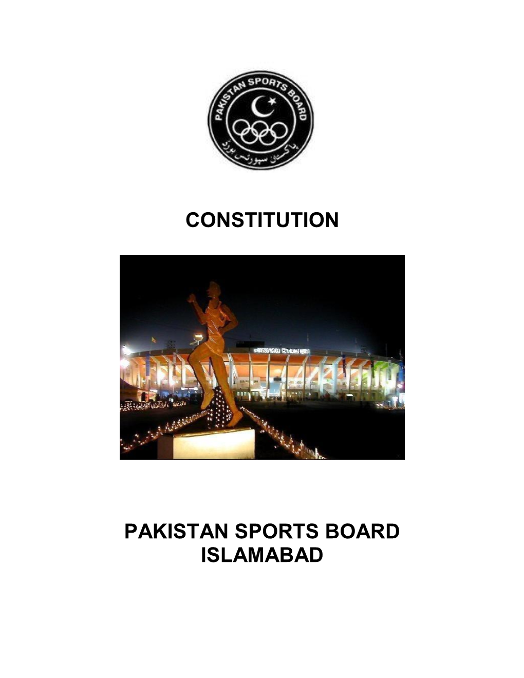 Constitution Pakistan Sports Board Islamabad