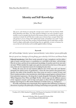 Identity and Self-Knowledge
