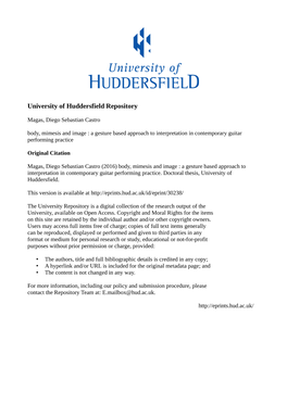 Doctoral Thesis, University of Huddersfield