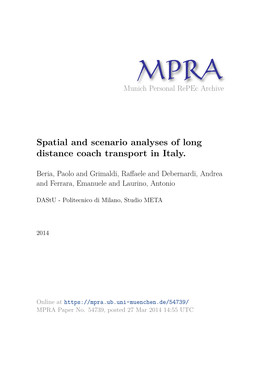 Spatial and Scenario Analyses of Long Distance Coach Transport in Italy