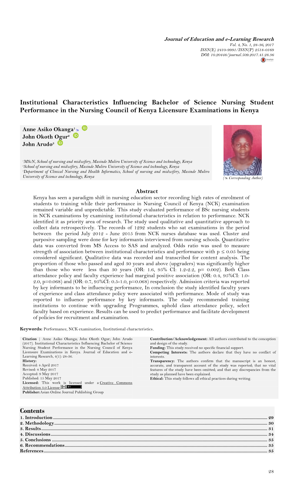 Institutional Characteristics Influencing Bachelor of Science Nursing Student Performance in the Nursing Council of Kenya Licensure Examinations in Kenya