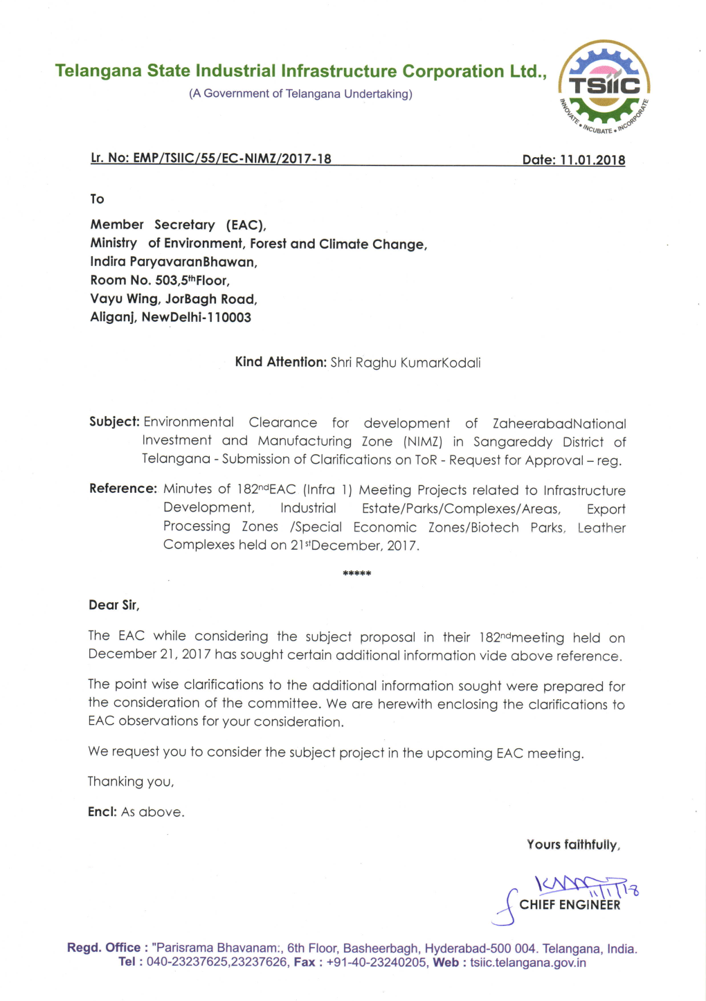Telangana State Industrial Infrastructure Gorporation Ltd., (A Government of Telangana Undertaking)