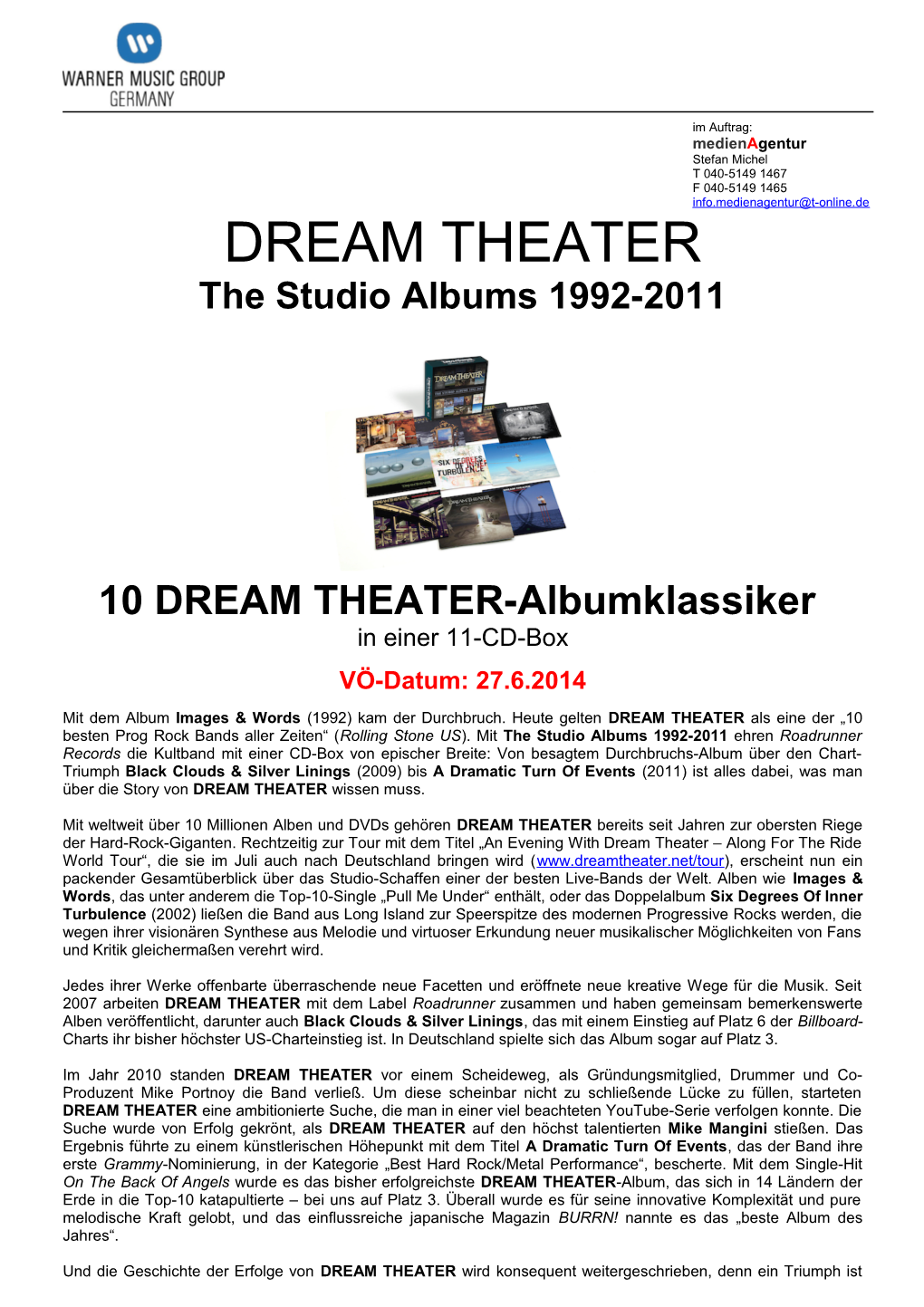 DREAM THEATER the Studio Albums 1992-2011