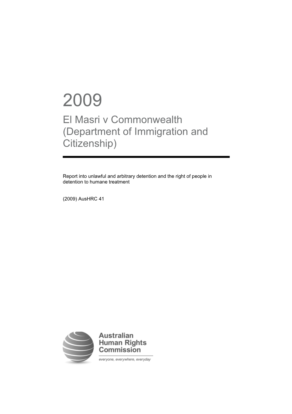 El Masri V Commonwealth (Department of Immigration and Citizenship)