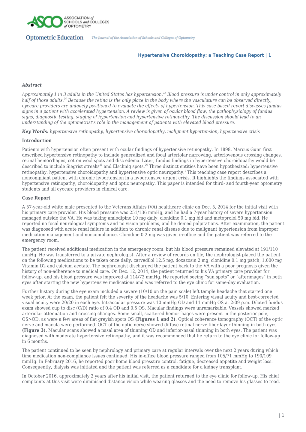 Hypertensive Choroidopathy: a Teaching Case Report | 1