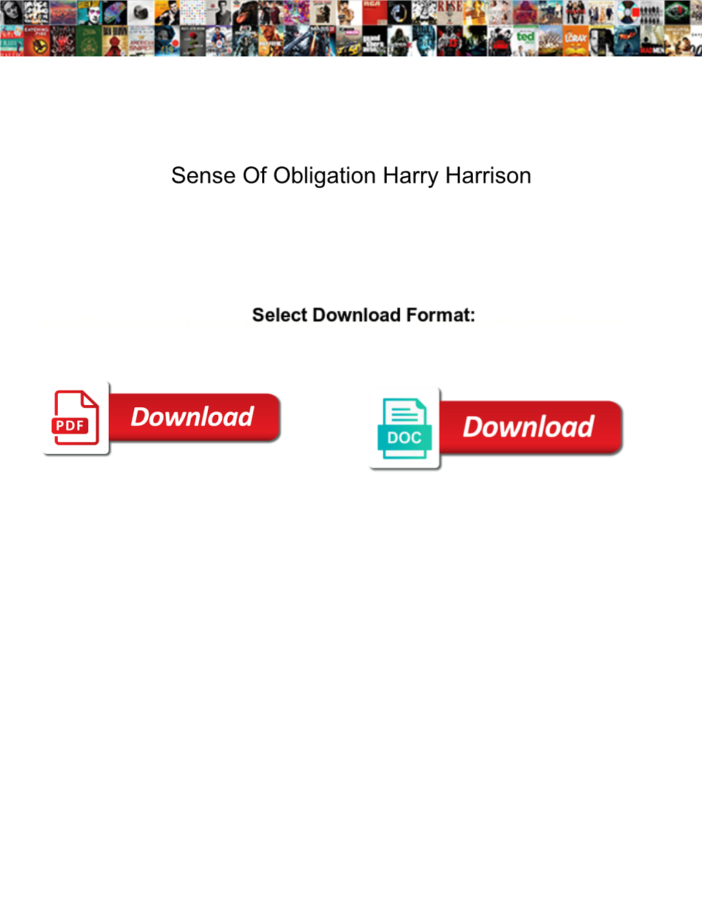 Sense of Obligation Harry Harrison