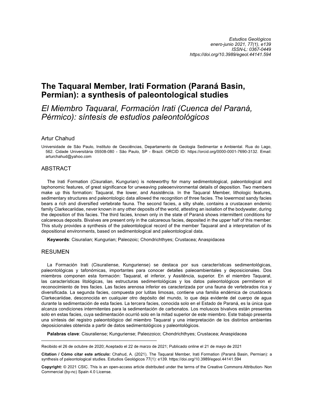 The Taquaral Member, Irati Formation (Paraná Basin, Permian): A