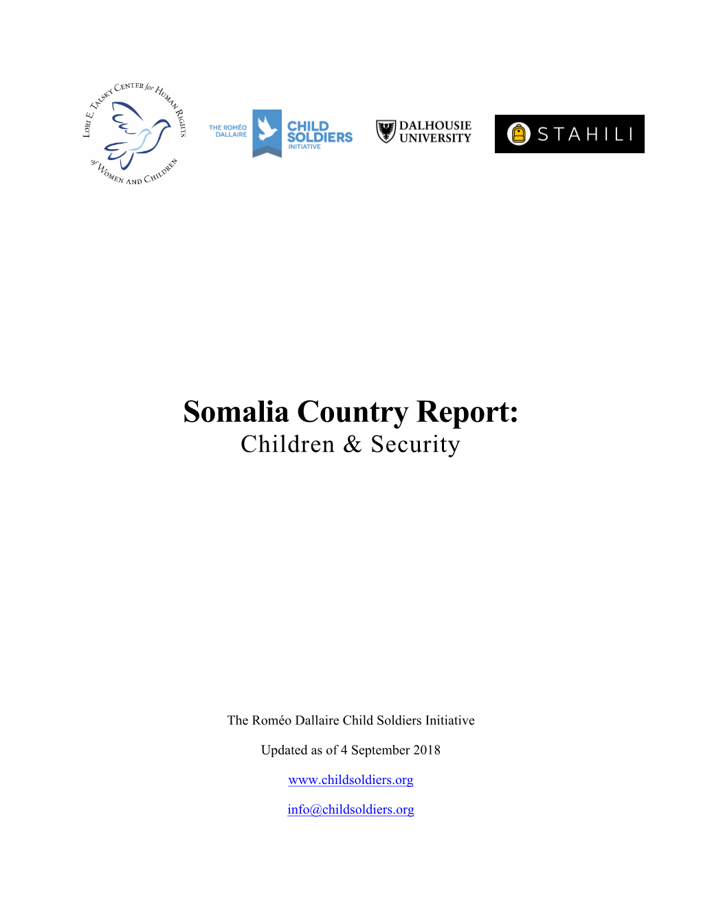 Somalia Country Report: Children & Security