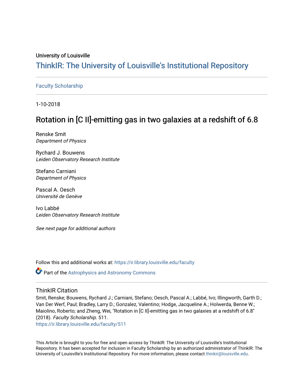 Rotation in [C II]-Emitting Gas in Two Galaxies at a Redshift of 6.8