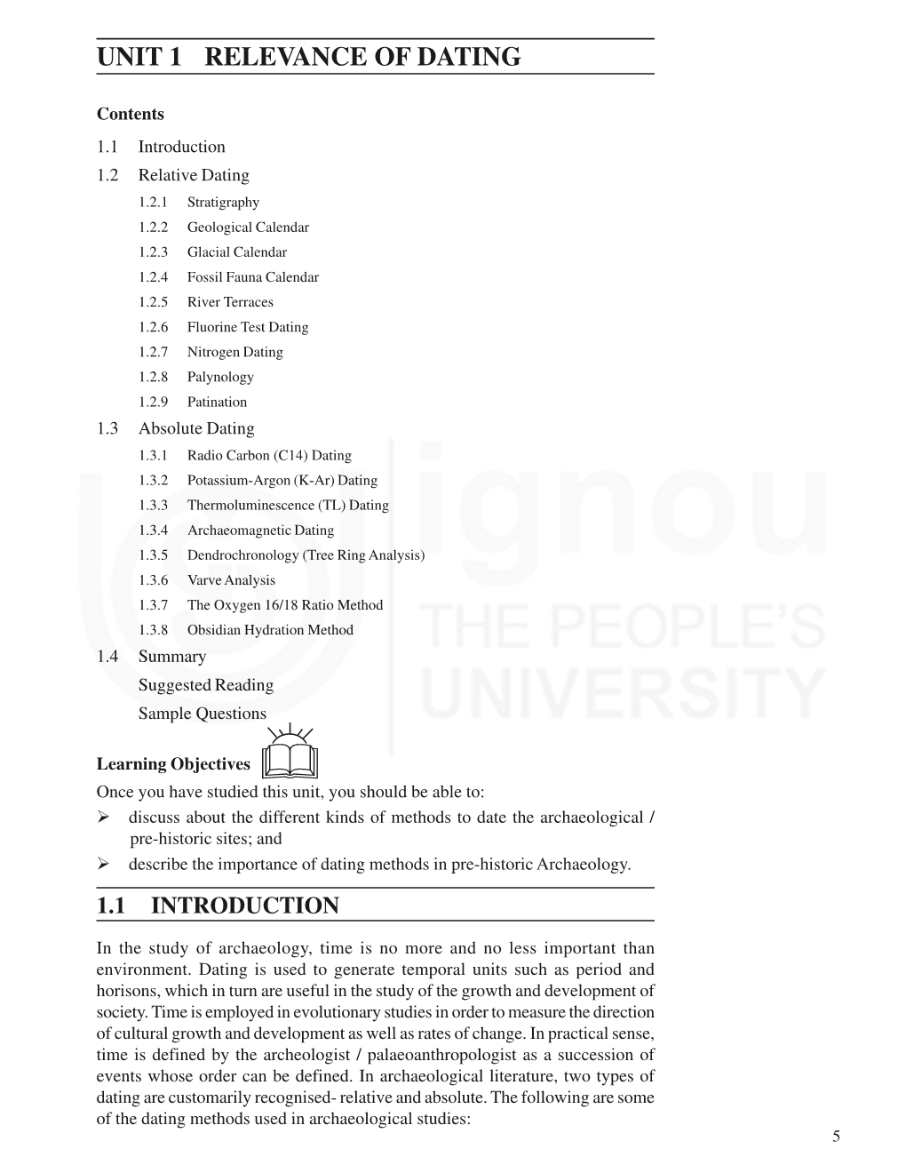 UNIT 1 RELEVANCE of DATING Relevance of Dating