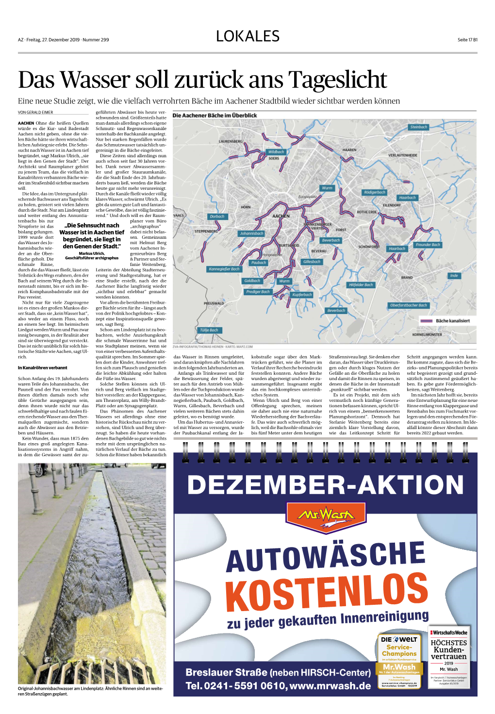 Das Wasser Soll Zurück Ans Tageslicht Eine Neue Studie Zeigt, Wie Die Vielfach Verrohrten Bäche Im Aachener Stadtbild Wieder Sichtbar Werden Können