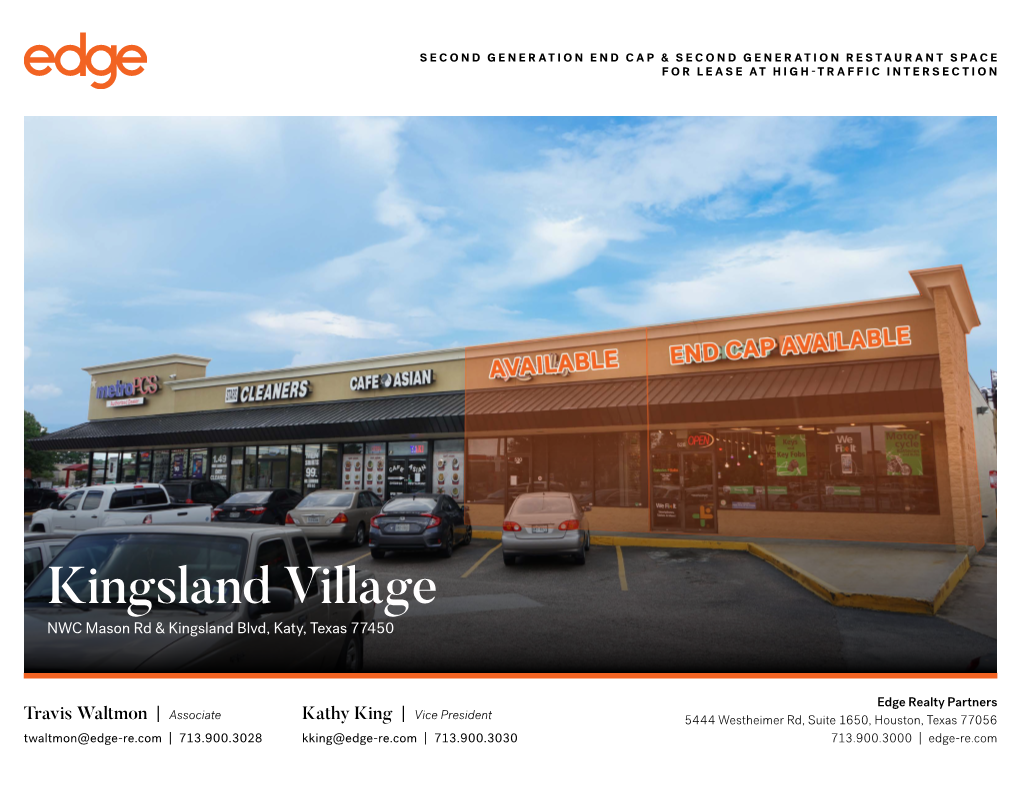 Kingsland Village NWC Mason Rd & Kingsland Blvd, Katy, Texas 77450