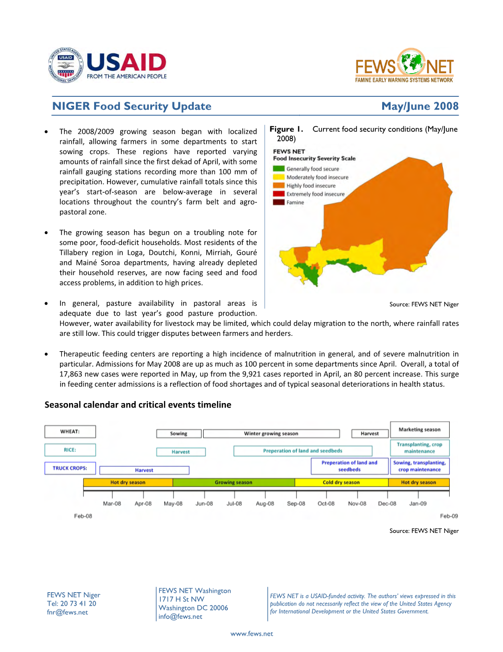 NIGER Food Security Update May/June 2008