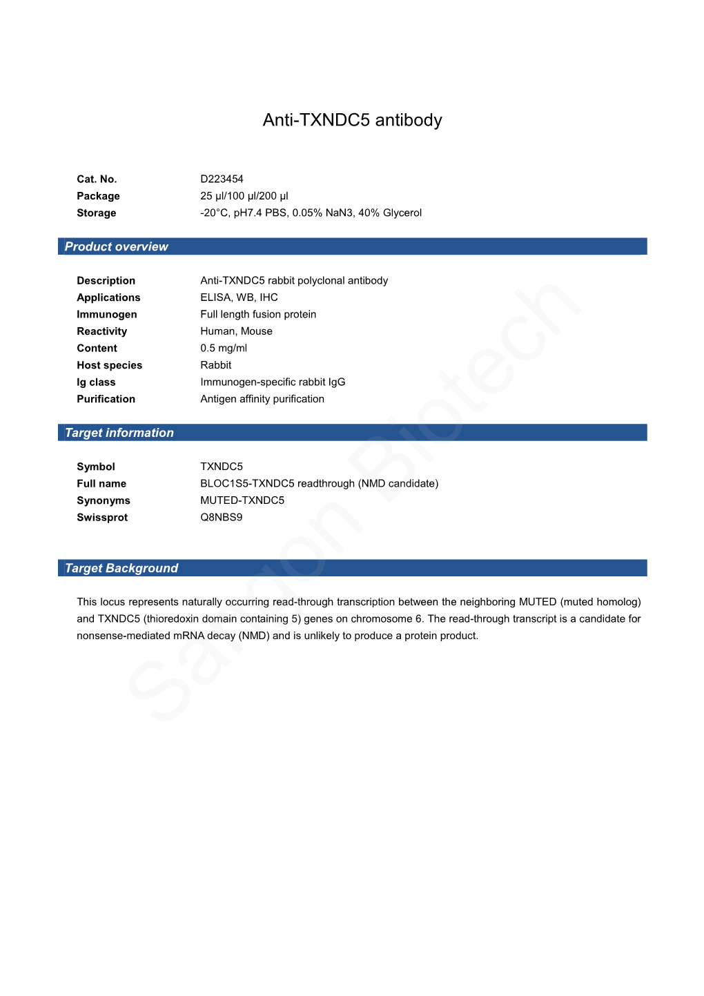 Anti-TXNDC5 Antibody