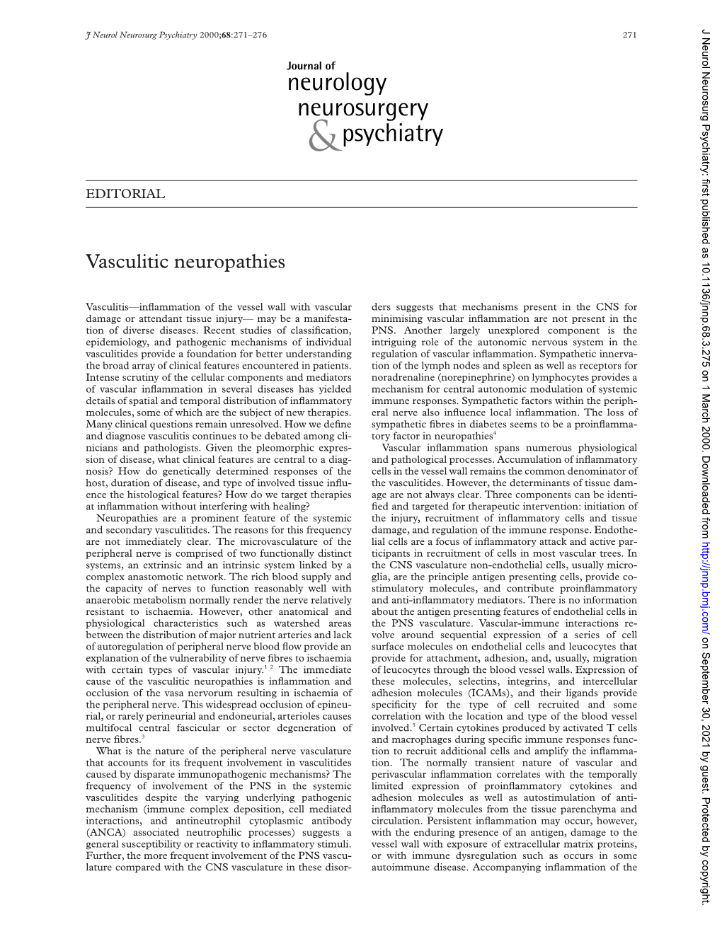 Vasculitic Neuropathies