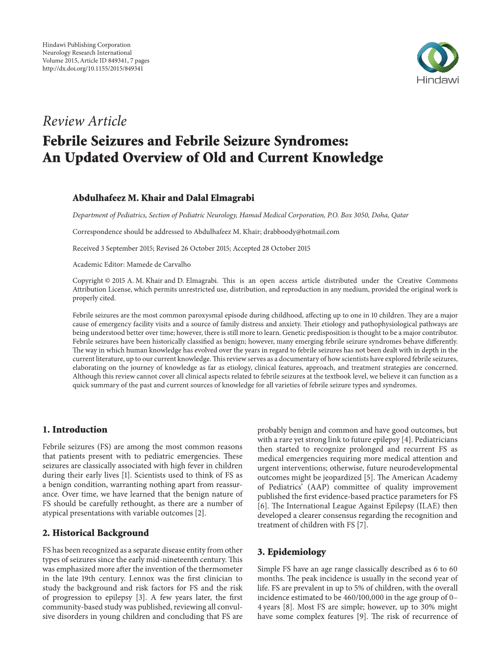 Febrile Seizures and Febrile Seizure Syndromes: an Updated Overview of Old and Current Knowledge